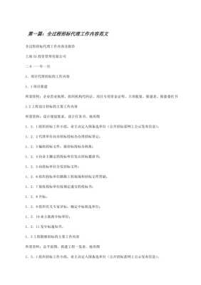 全過(guò)程招標(biāo)代理工作內(nèi)容范文（留存版） 招投標(biāo)代理服務(wù)